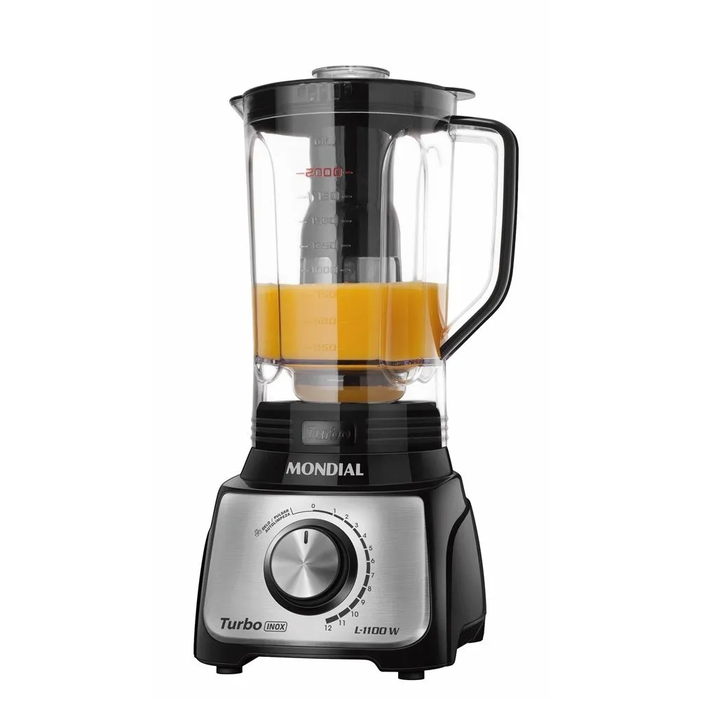 MONDIAL Liquidificador Turbo, Vermelho/Inox, 1100W, 220V - L-1100 RI - Imagem 3